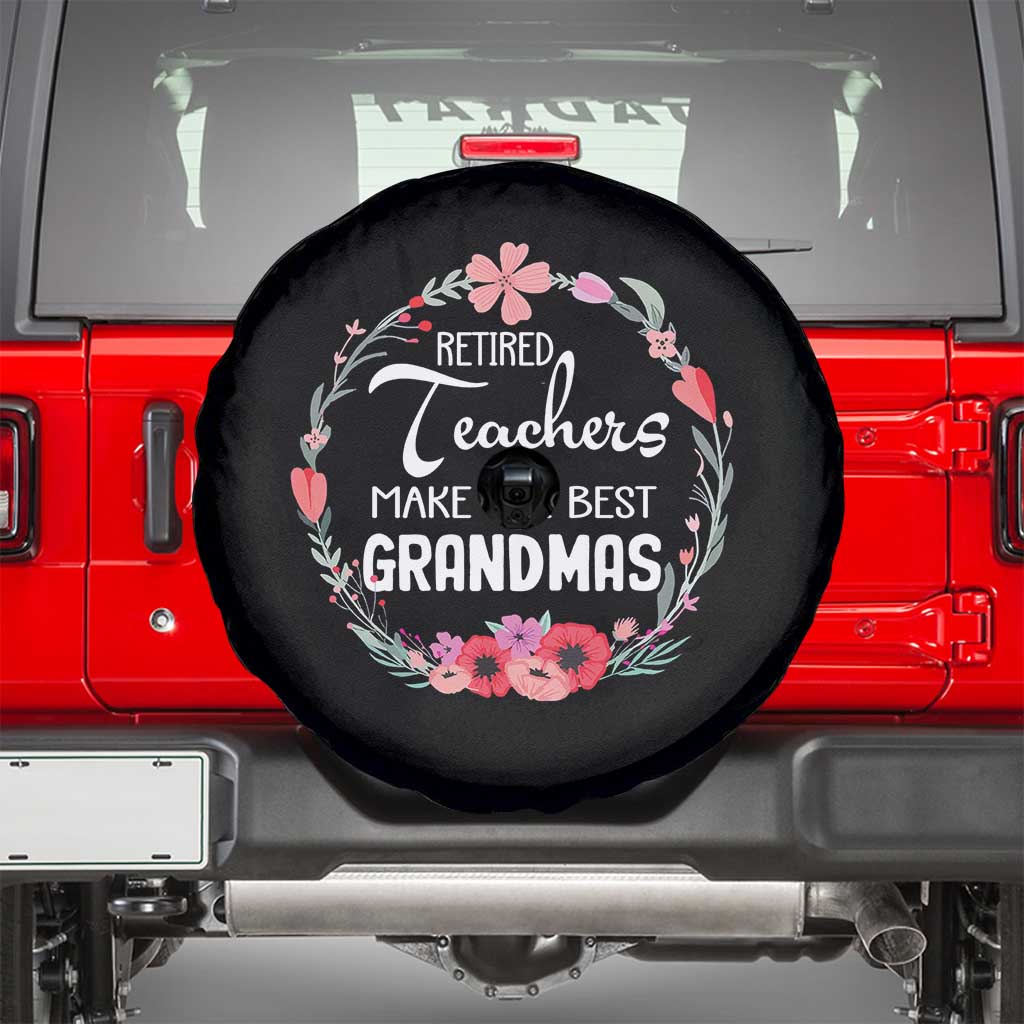 Retired Teacher Spare Tire Cover Floral For Grandmas Retirement