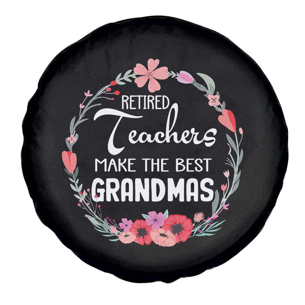 Retired Teacher Spare Tire Cover Floral For Grandmas Retirement