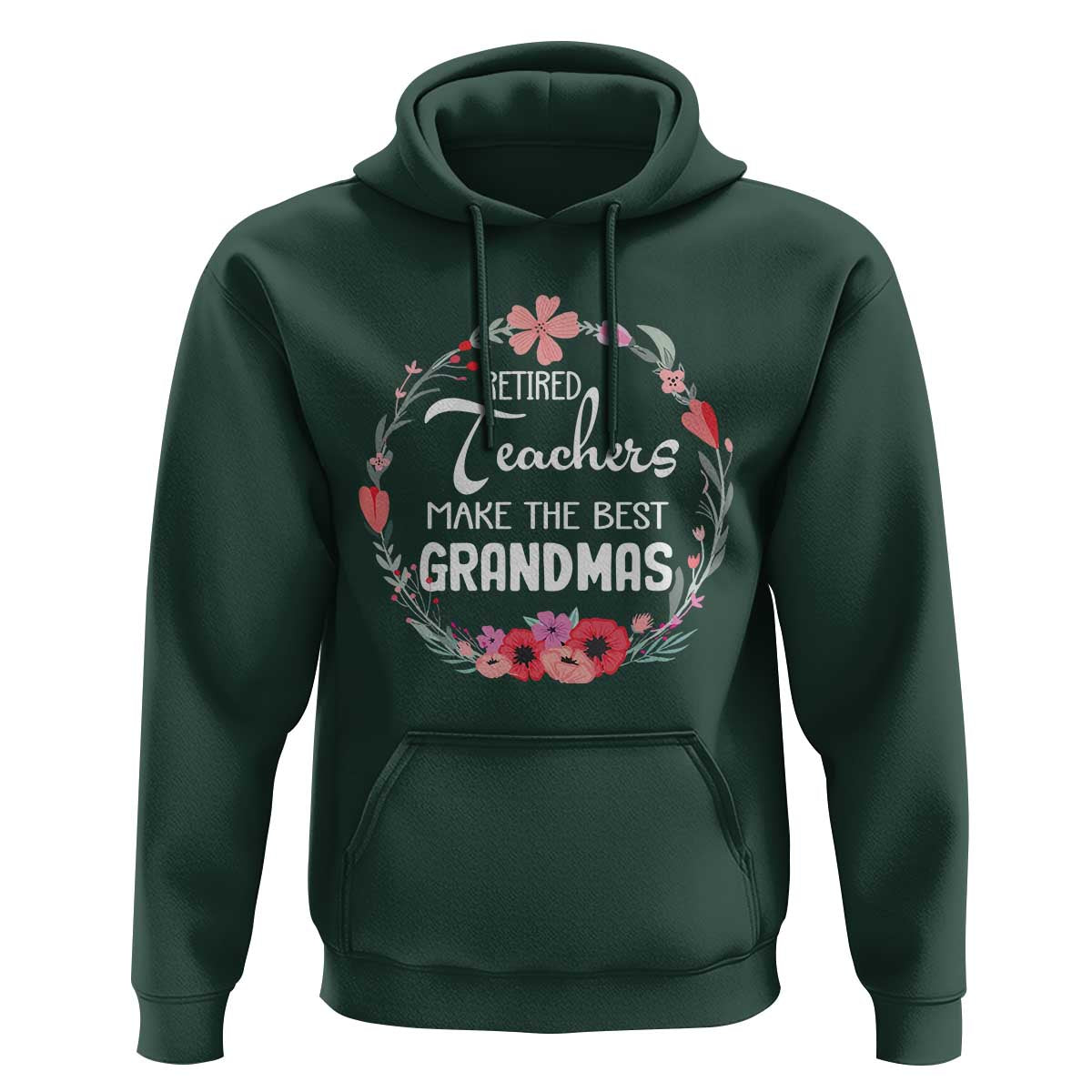 Retired Teacher Hoodie Floral For Grandmas Retirement