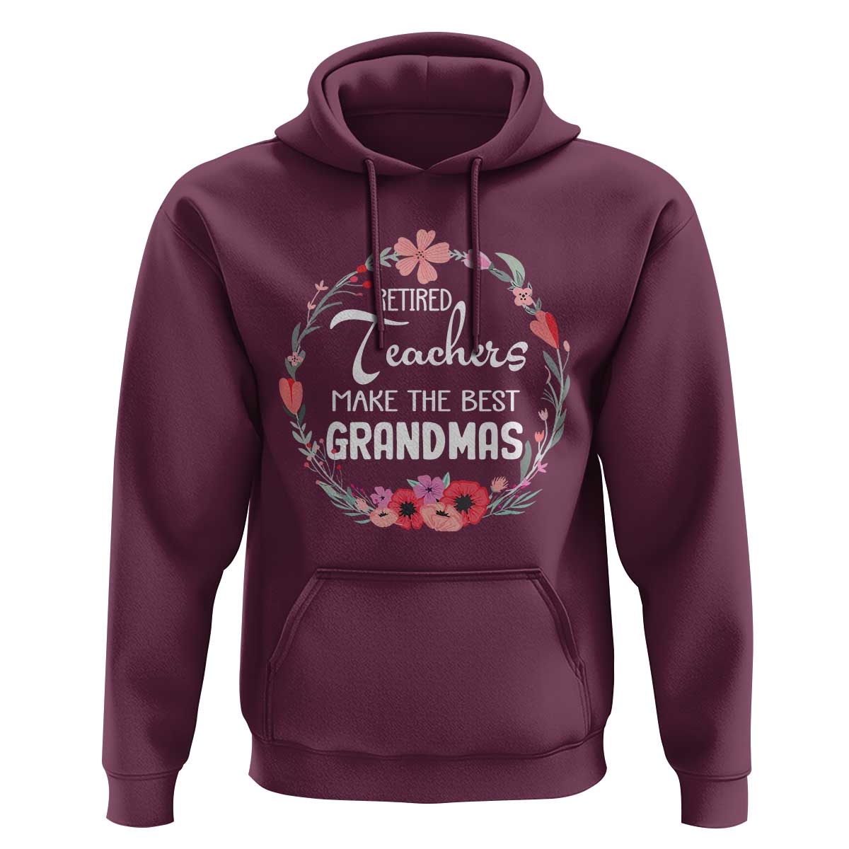 Retired Teacher Hoodie Floral For Grandmas Retirement