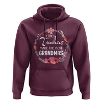 Retired Teacher Hoodie Floral For Grandmas Retirement