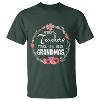 Retired Teacher T Shirt Floral For Grandmas Retirement