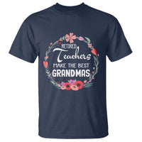 Retired Teacher T Shirt Floral For Grandmas Retirement