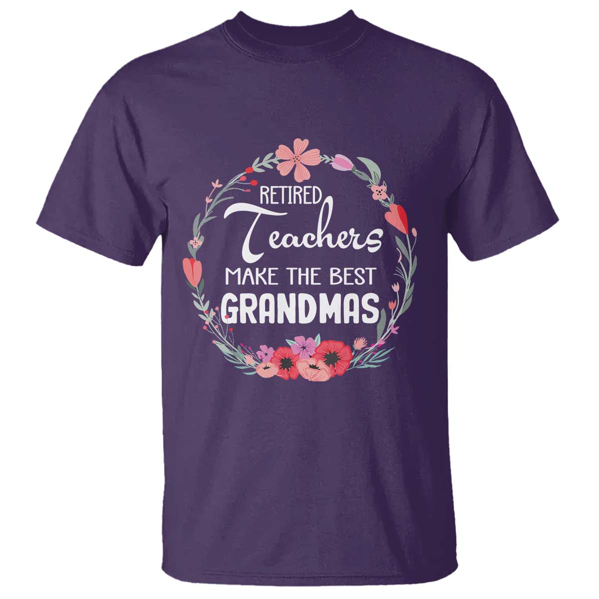 Retired Teacher T Shirt Floral For Grandmas Retirement