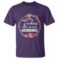 Retired Teacher T Shirt Floral For Grandmas Retirement