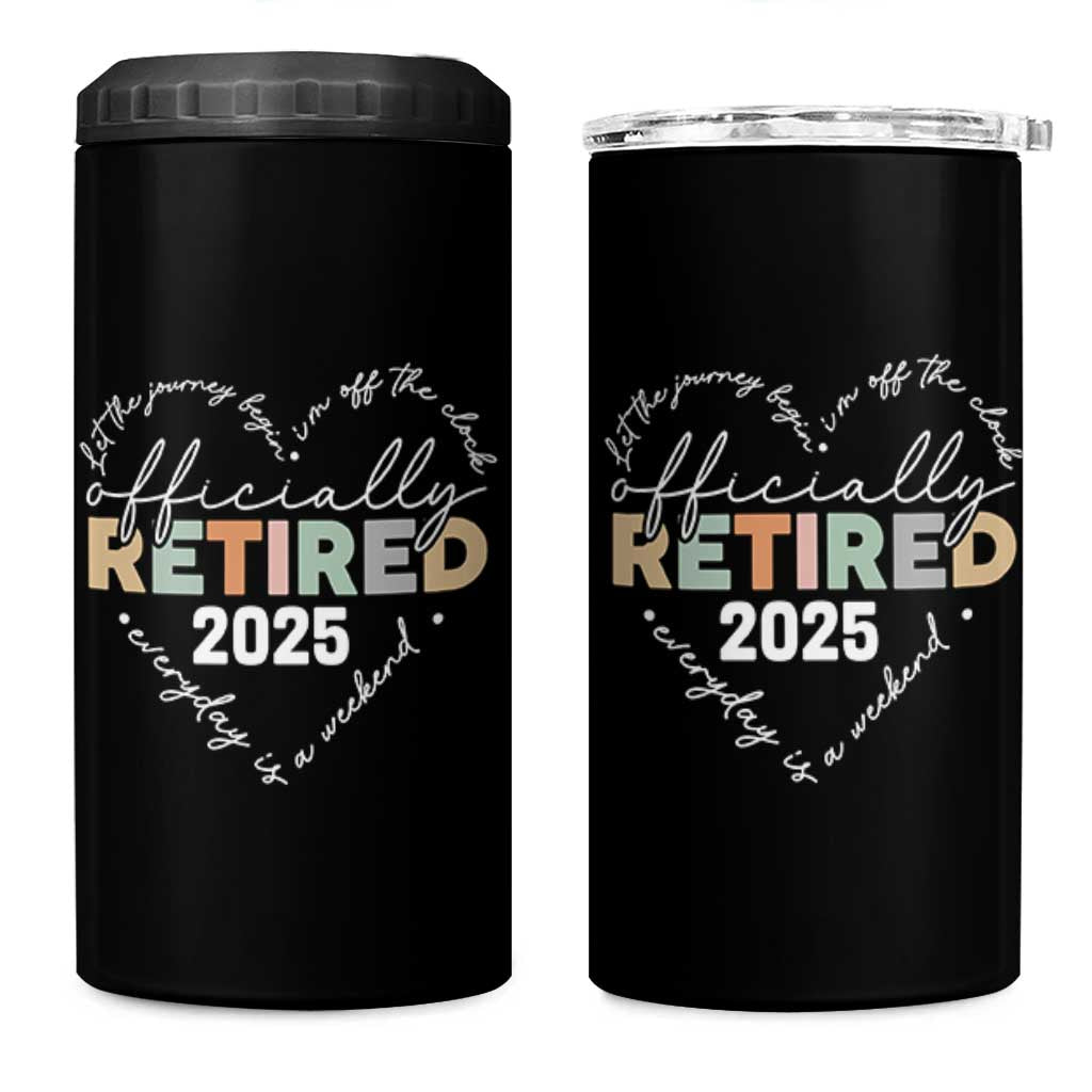 Officially Retired 2025 4 in 1 Can Cooler Tumbler Women Retirement Vintage