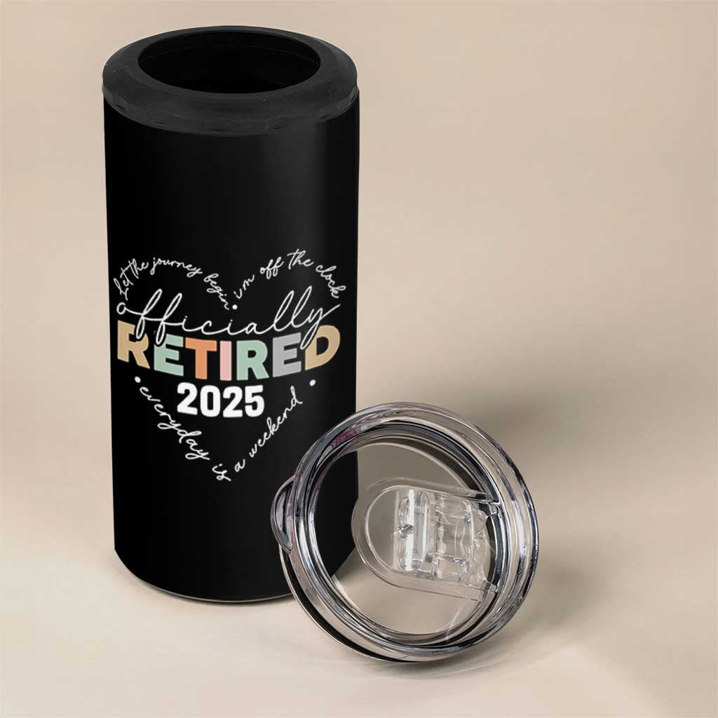 Officially Retired 2025 4 in 1 Can Cooler Tumbler Women Retirement Vintage