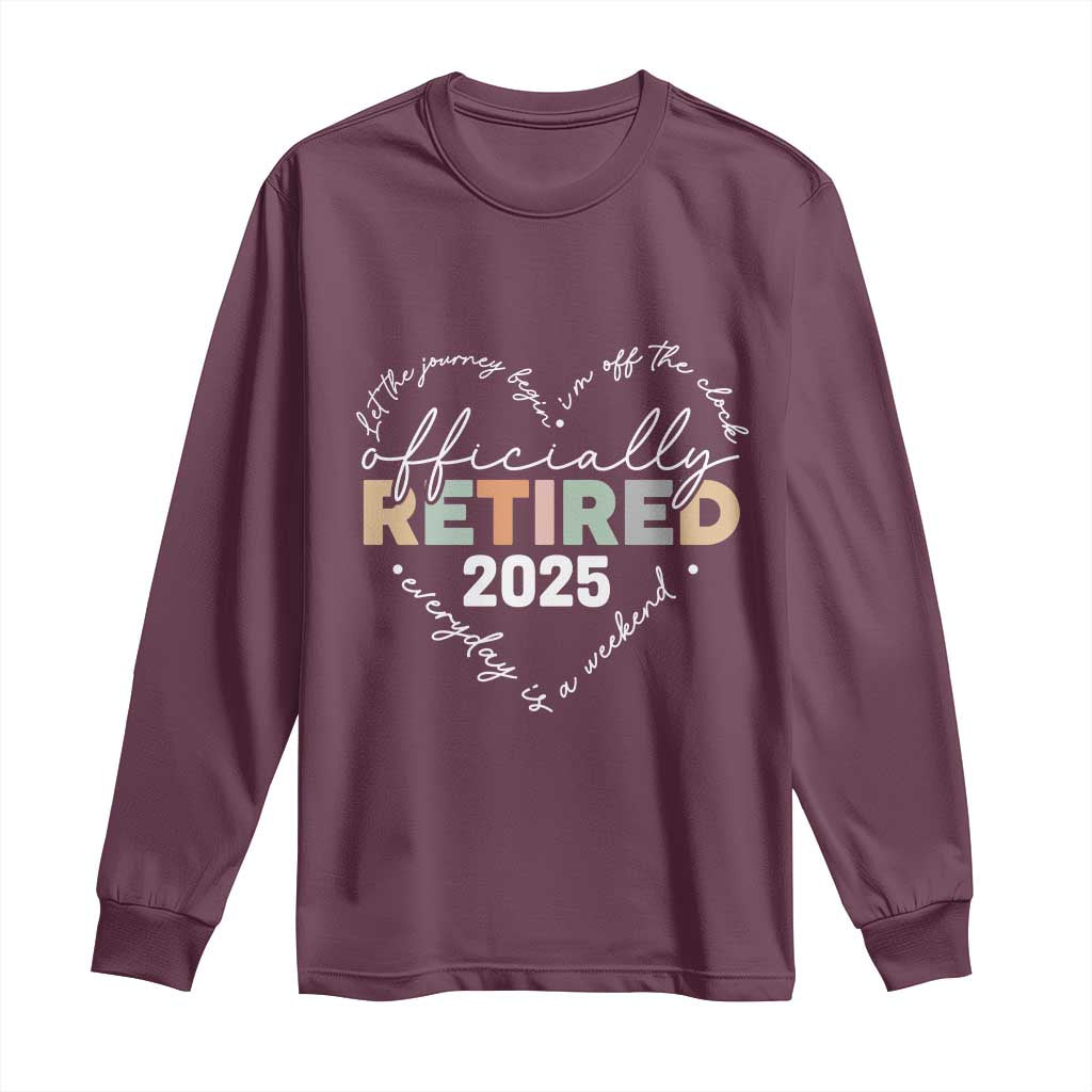Officially Retired 2025 Long Sleeve Shirt Women Retirement Vintage