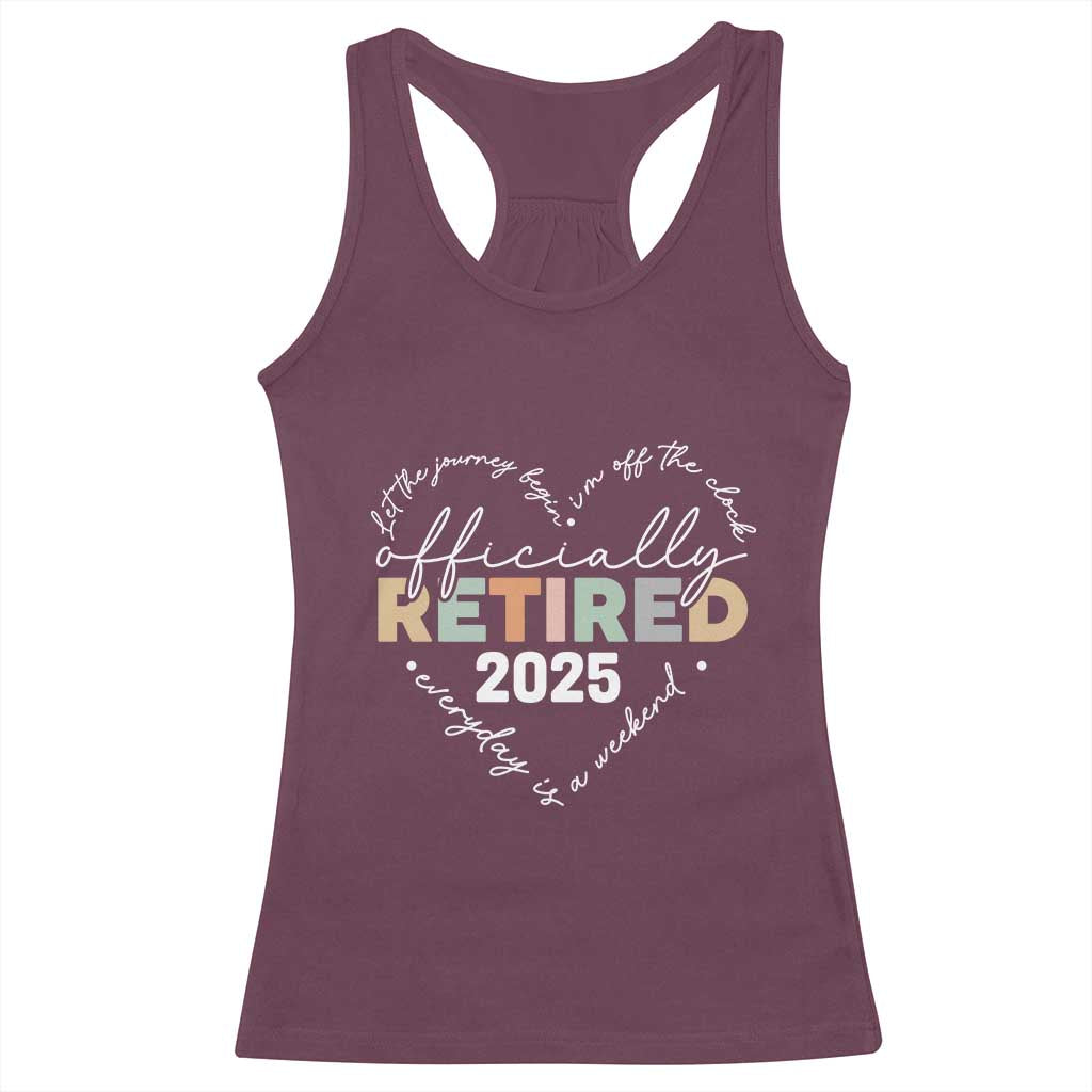 Officially Retired 2025 Racerback Tank Top Women Retirement Vintage