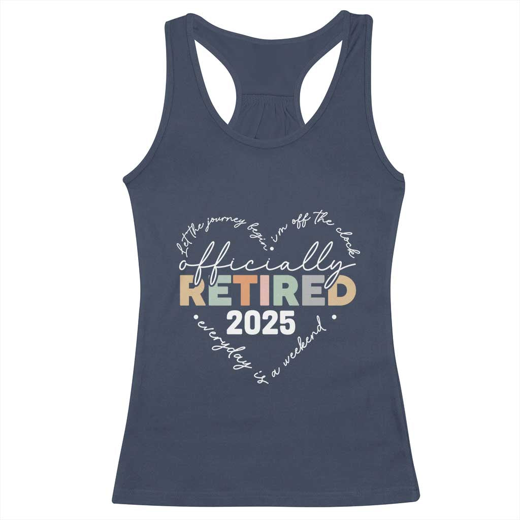 Officially Retired 2025 Racerback Tank Top Women Retirement Vintage