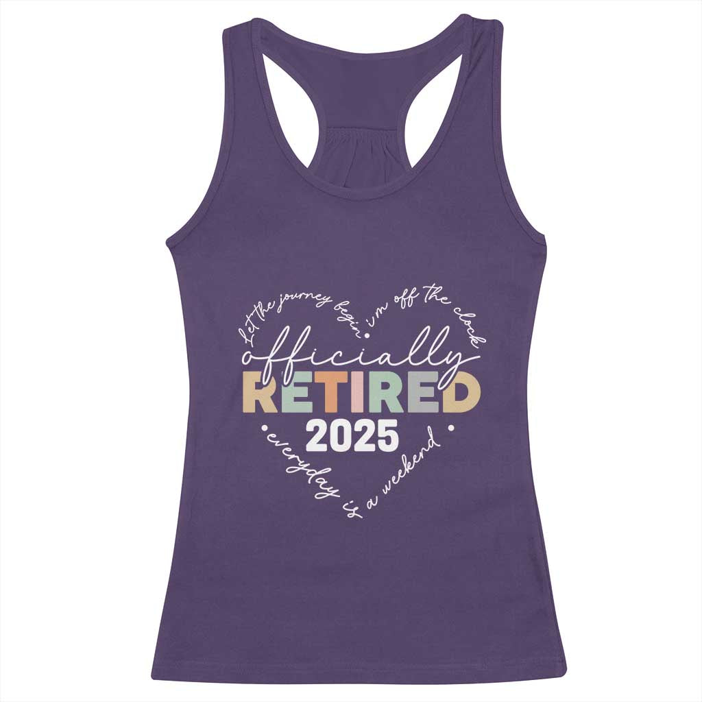 Officially Retired 2025 Racerback Tank Top Women Retirement Vintage