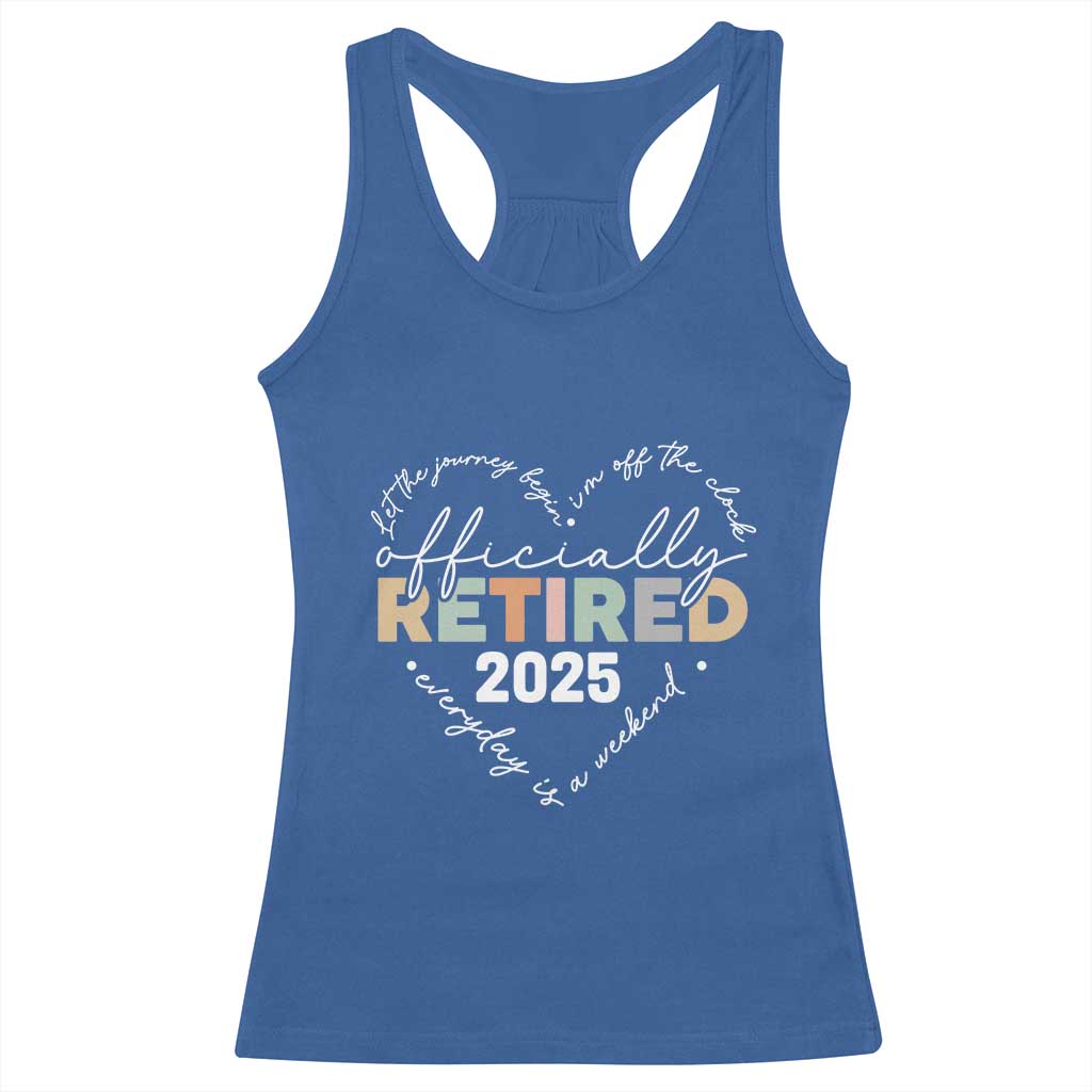 Officially Retired 2025 Racerback Tank Top Women Retirement Vintage