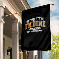 Retired Est 2026 Garden Flag Funny University Of I'm Done Class Of 2025 - Wonder Print Shop