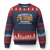 Retired Est 2026 Ugly Christmas Sweater Funny University Of I'm Done Class Of 2025 - Wonder Print Shop