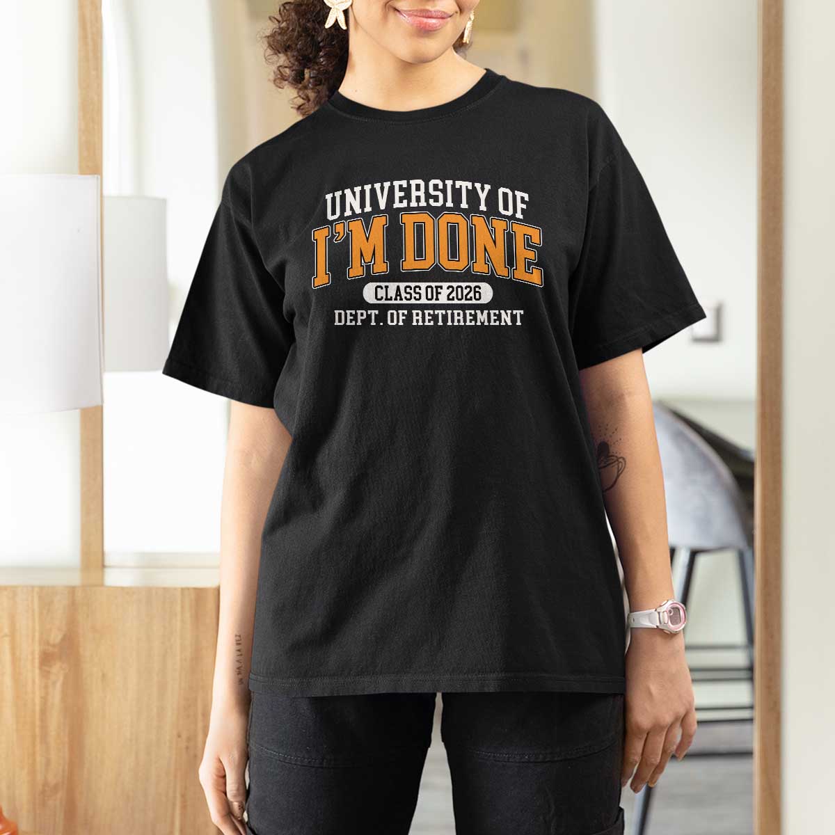Retired Est 2026 T Shirt For Women Funny University Of I'm Done Class Of 2025 - Wonder Print Shop