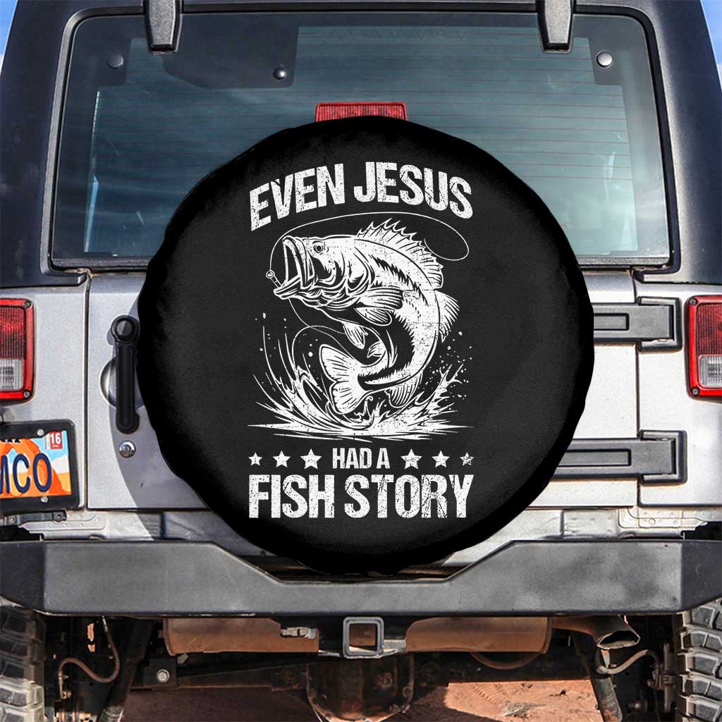 Funny Fishing Spare Tire Cover Even Jesus Had A Fish Story Funny Christian Fisherman - Wonder Print Shop