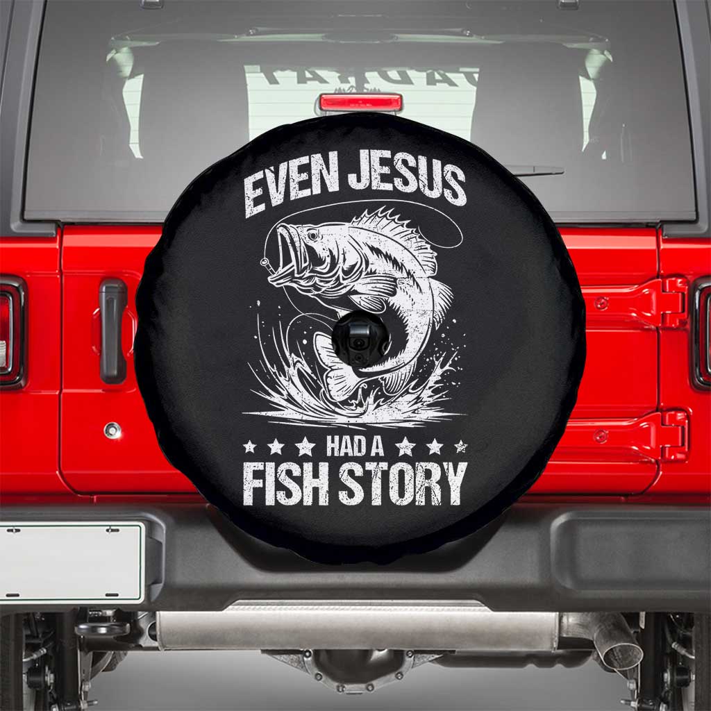 Funny Fishing Spare Tire Cover Even Jesus Had A Fish Story Funny Christian Fisherman - Wonder Print Shop