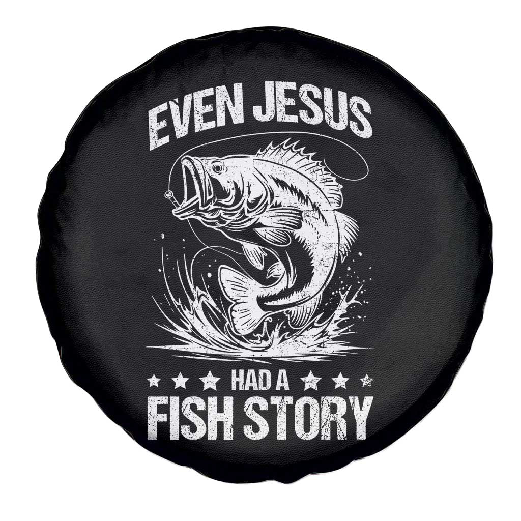 Funny Fishing Spare Tire Cover Even Jesus Had A Fish Story Funny Christian Fisherman - Wonder Print Shop