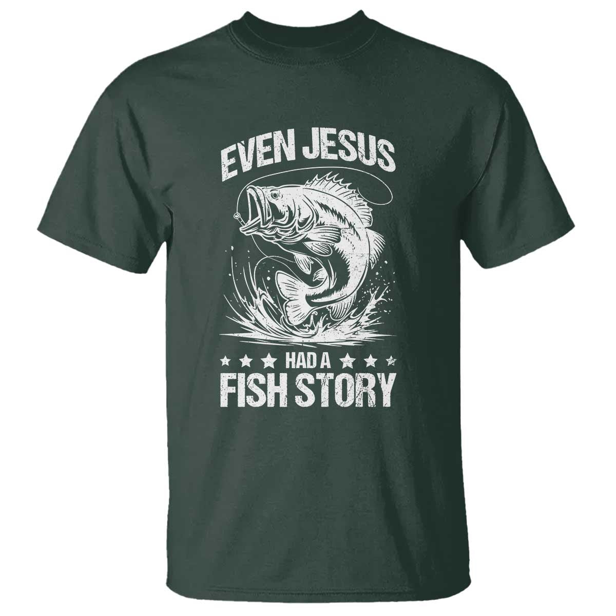 Funny Fishing T Shirt Even Jesus Had A Fish Story Funny Christian Fisherman - Wonder Print Shop