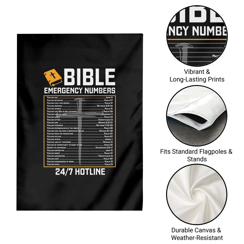 Bible Emergency Numbers Garden Flag Funny Christian Bible Jesus Religious