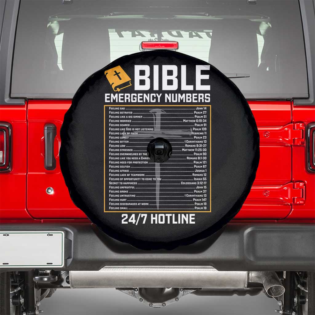 Bible Emergency Numbers Spare Tire Cover Funny Christian Bible Jesus Religious