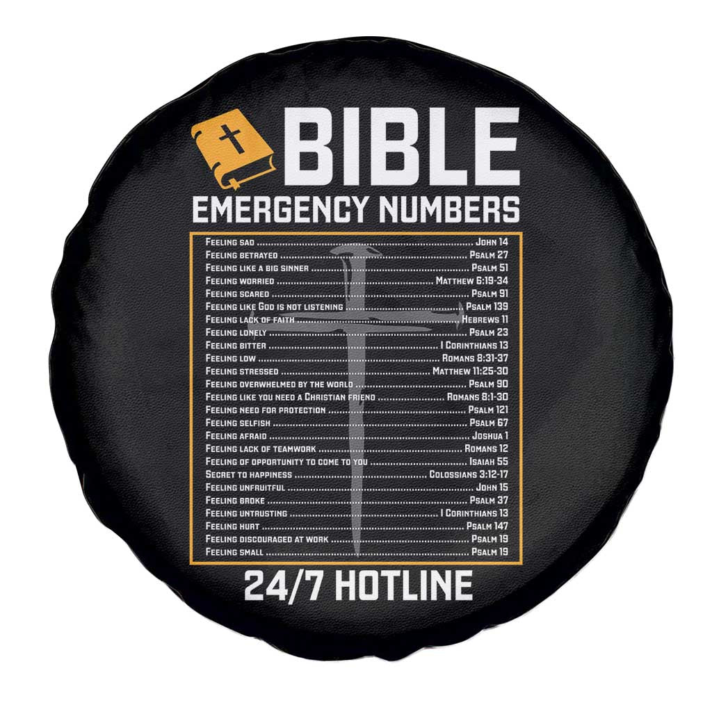 Bible Emergency Numbers Spare Tire Cover Funny Christian Bible Jesus Religious