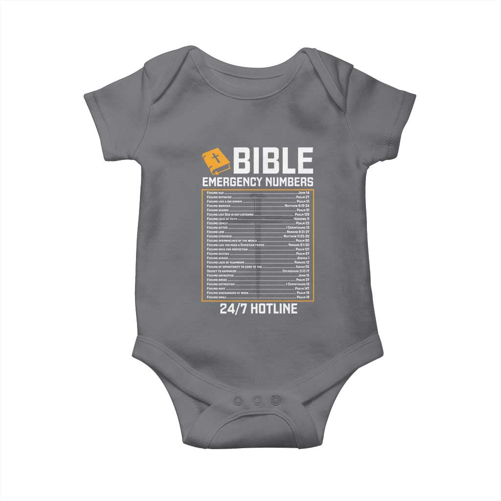 Bible Emergency Numbers Baby Onesie Funny Christian Bible Jesus Religious