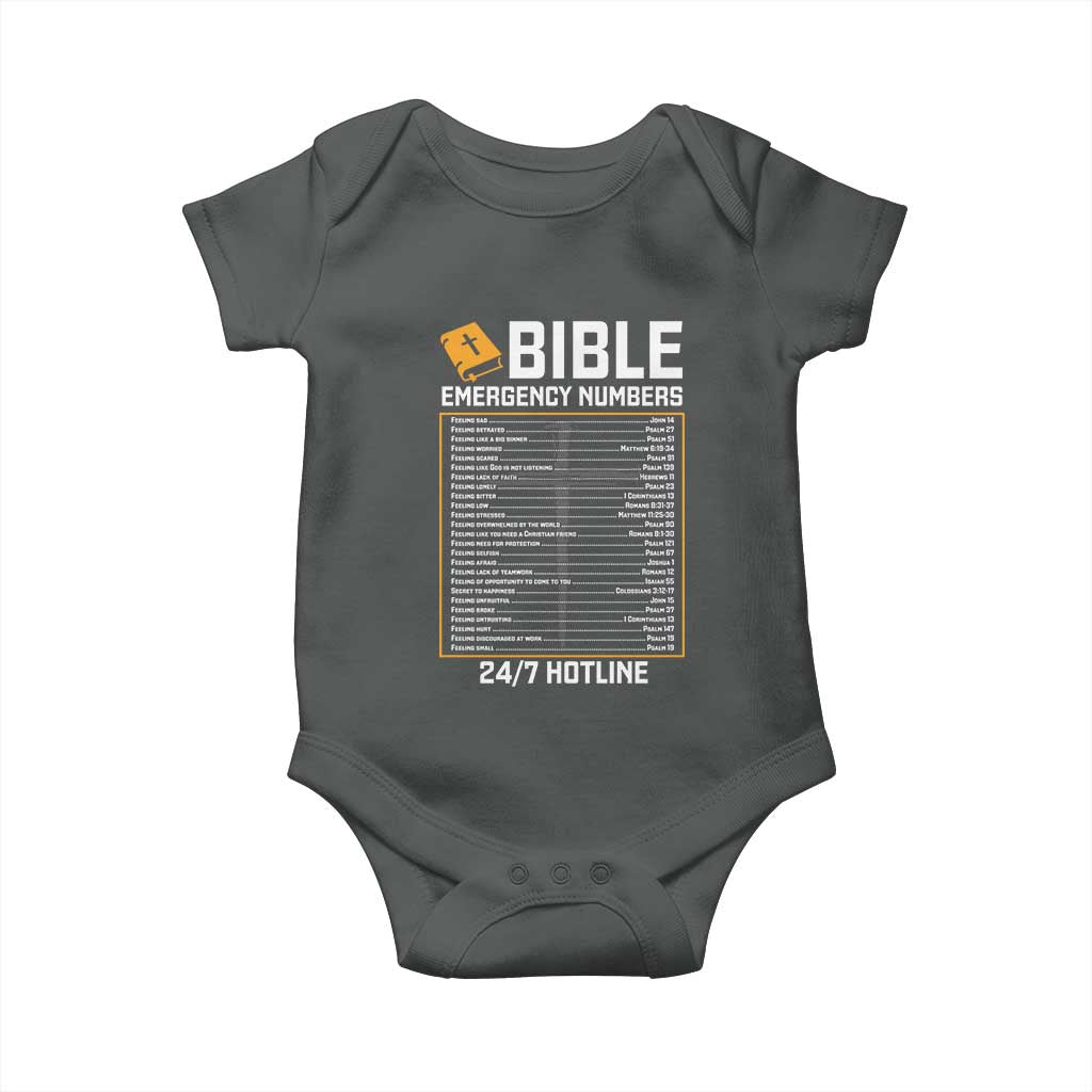 Bible Emergency Numbers Baby Onesie Funny Christian Bible Jesus Religious