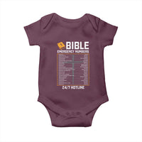 Bible Emergency Numbers Baby Onesie Funny Christian Bible Jesus Religious
