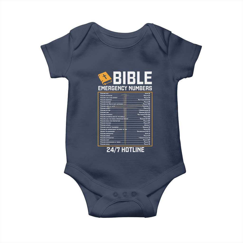 Bible Emergency Numbers Baby Onesie Funny Christian Bible Jesus Religious