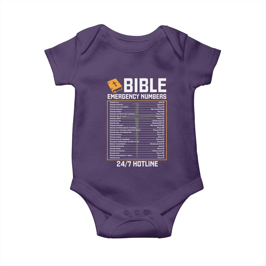 Bible Emergency Numbers Baby Onesie Funny Christian Bible Jesus Religious