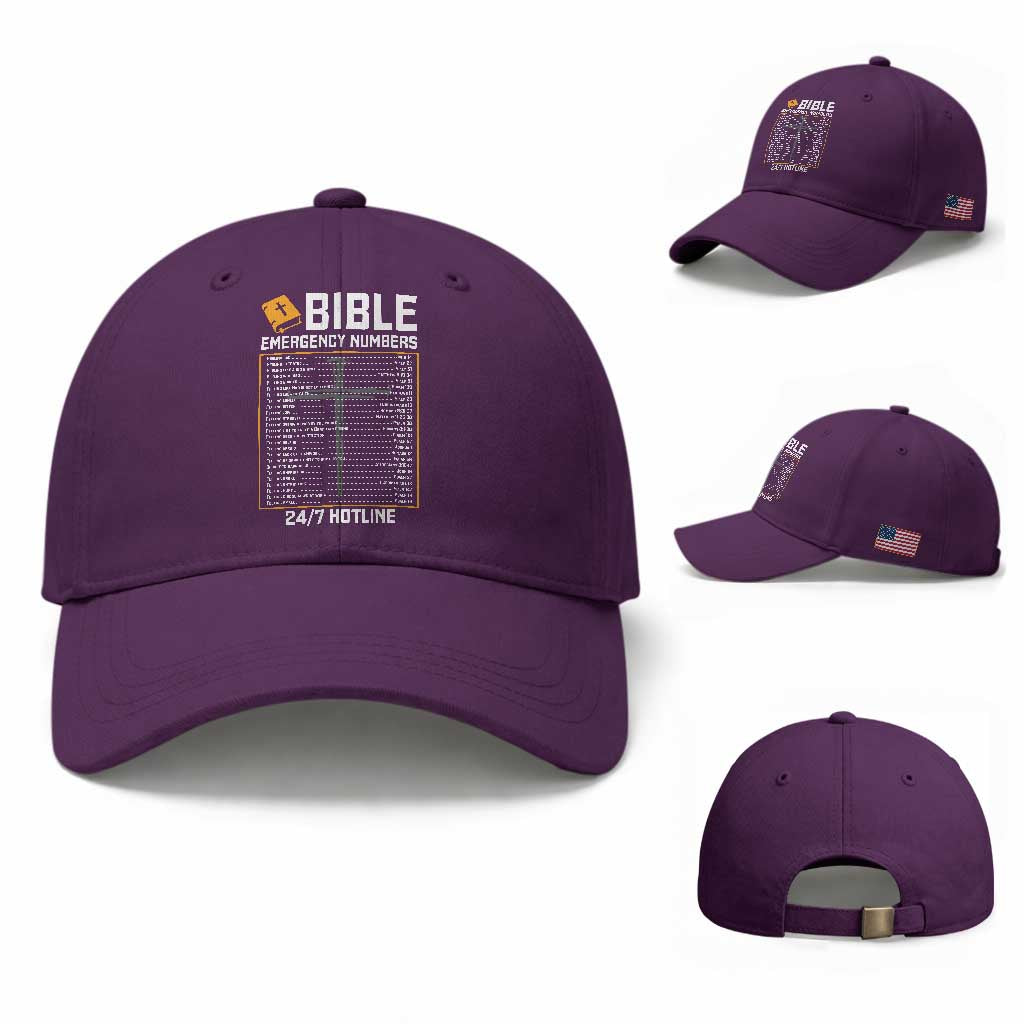 Bible Emergency Numbers Baseball Cap Funny Christian Bible Jesus Religious