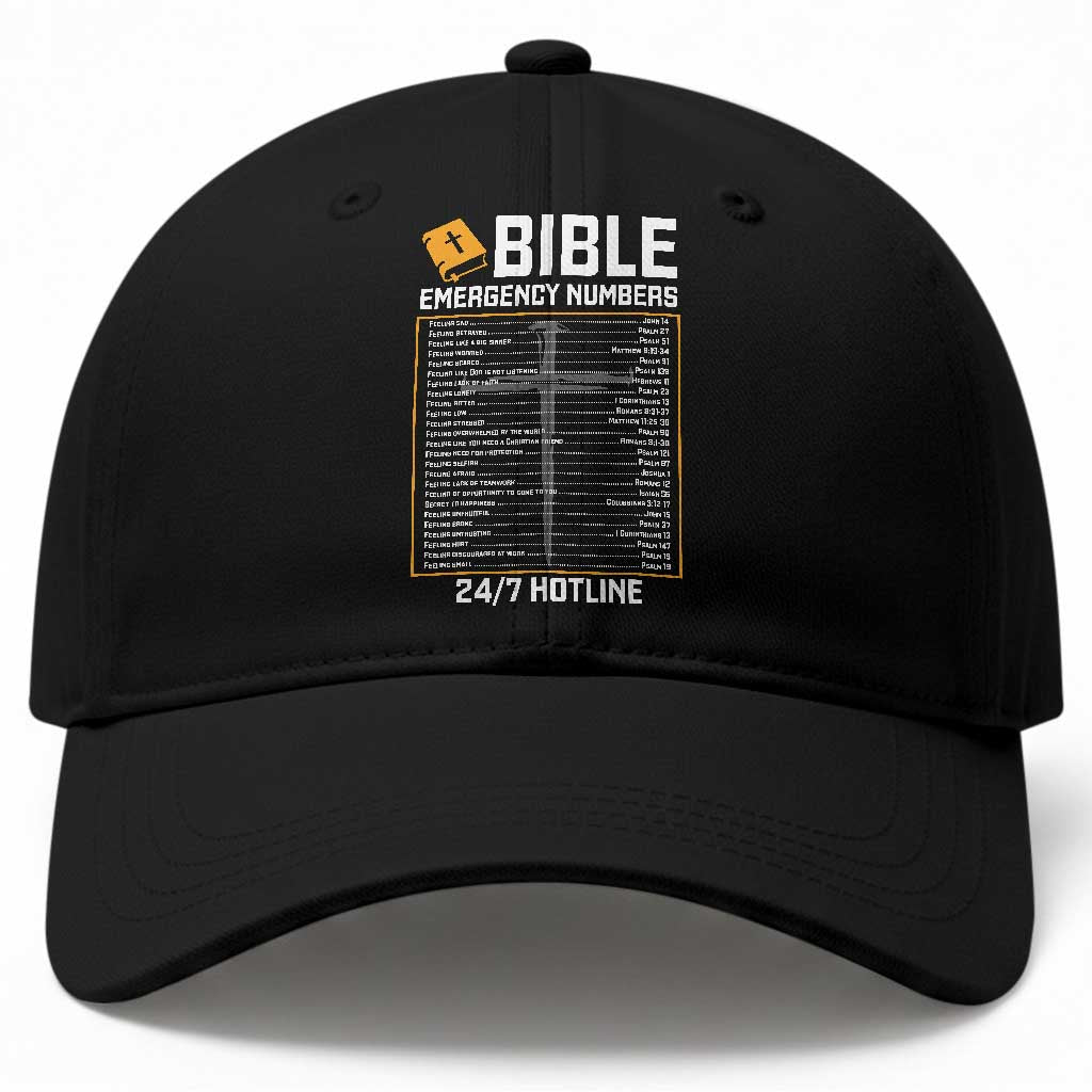 Bible Emergency Numbers Baseball Cap Funny Christian Bible Jesus Religious
