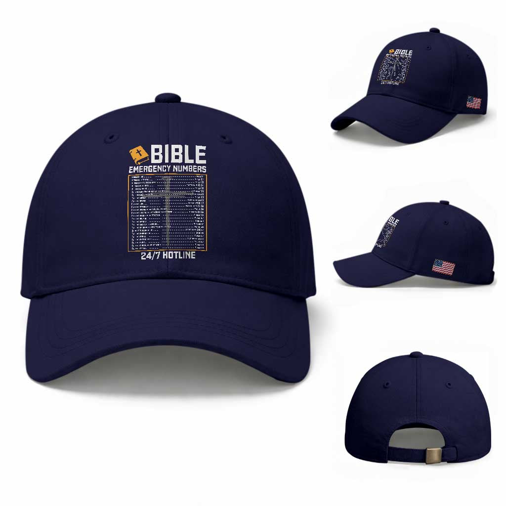 Bible Emergency Numbers Baseball Cap Funny Christian Bible Jesus Religious