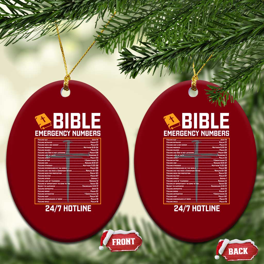 Bible Emergency Numbers Ceramic Ornament Funny Christian Bible Jesus Religious