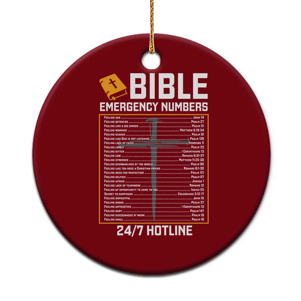 Bible Emergency Numbers Ceramic Ornament Funny Christian Bible Jesus Religious