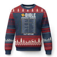 Bible Emergency Numbers Ugly Christmas Sweater Funny Christian Bible Jesus Religious
