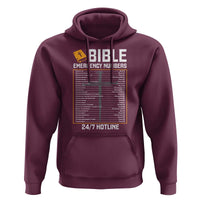 Bible Emergency Numbers Hoodie Funny Christian Bible Jesus Religious