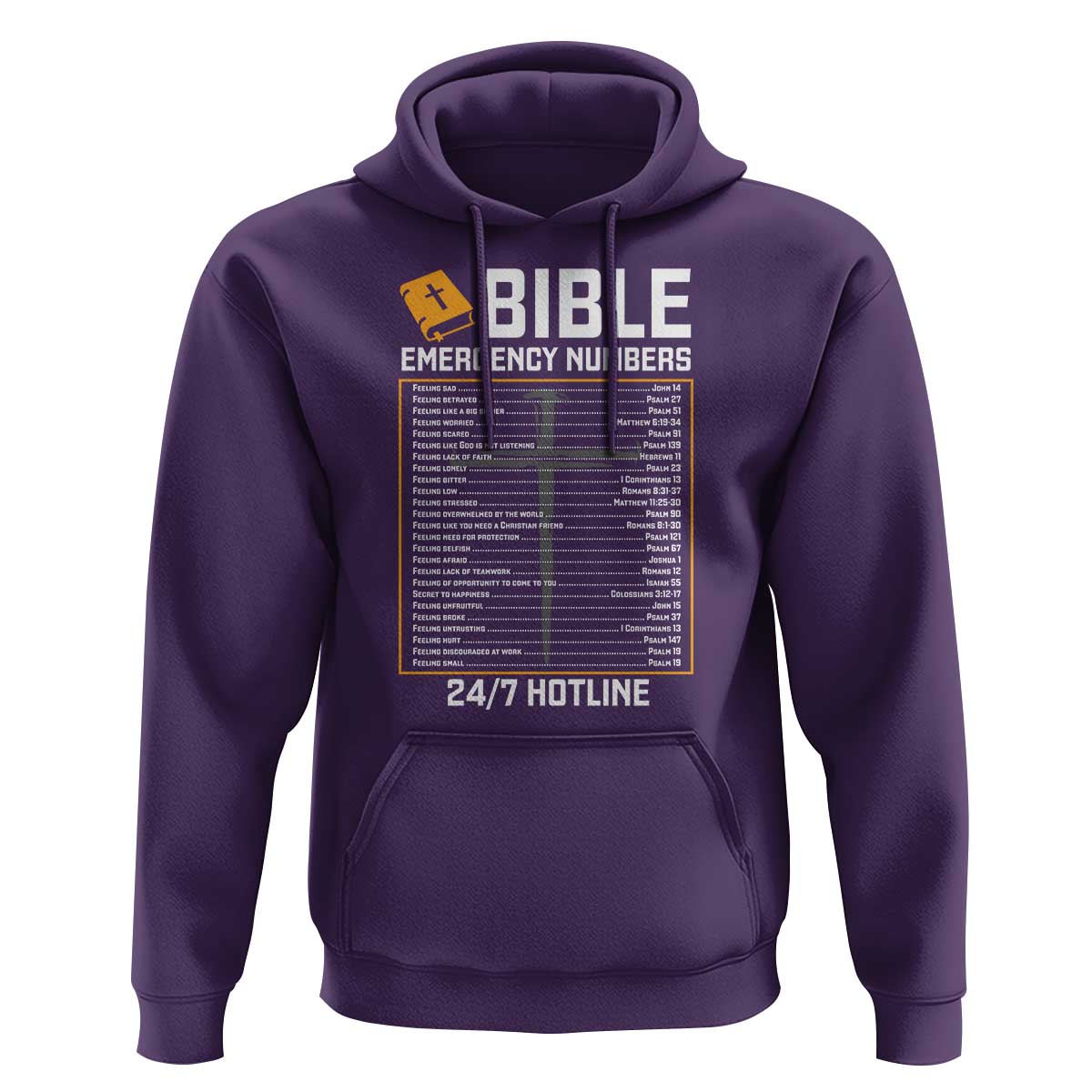 Bible Emergency Numbers Hoodie Funny Christian Bible Jesus Religious