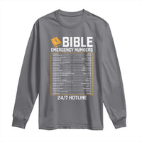 Bible Emergency Numbers Long Sleeve Shirt Funny Christian Bible Jesus Religious
