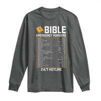 Bible Emergency Numbers Long Sleeve Shirt Funny Christian Bible Jesus Religious
