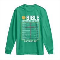 Bible Emergency Numbers Long Sleeve Shirt Funny Christian Bible Jesus Religious