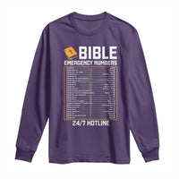Bible Emergency Numbers Long Sleeve Shirt Funny Christian Bible Jesus Religious