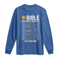 Bible Emergency Numbers Long Sleeve Shirt Funny Christian Bible Jesus Religious