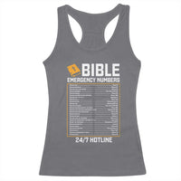 Bible Emergency Numbers Racerback Tank Top Funny Christian Bible Jesus Religious
