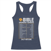 Bible Emergency Numbers Racerback Tank Top Funny Christian Bible Jesus Religious