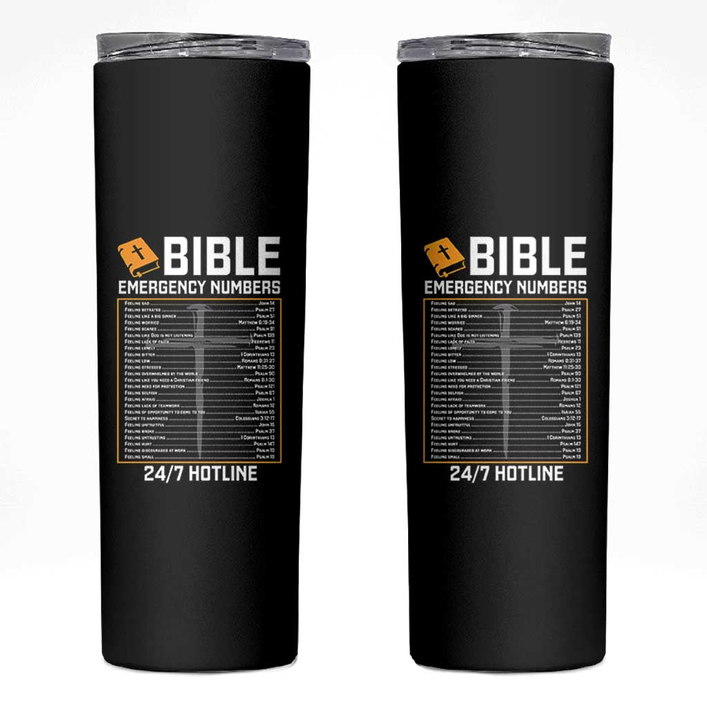 Bible Emergency Numbers Skinny Tumbler Funny Christian Bible Jesus Religious
