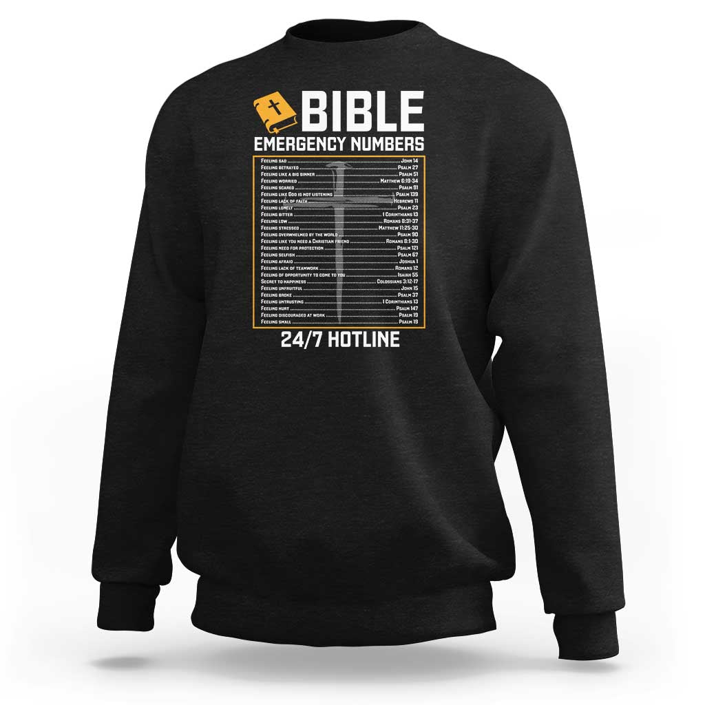 Bible Emergency Numbers Sweatshirt Funny Christian Bible Jesus Religious