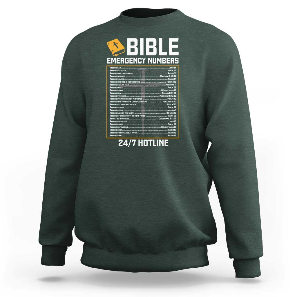 Bible Emergency Numbers Sweatshirt Funny Christian Bible Jesus Religious