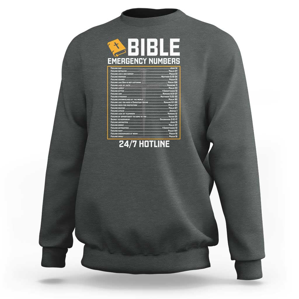 Bible Emergency Numbers Sweatshirt Funny Christian Bible Jesus Religious